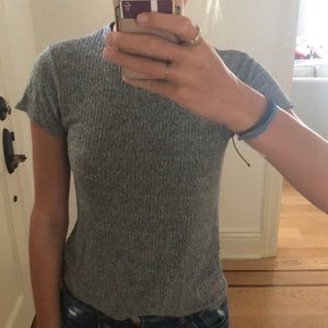 Gray Knit Brandy Melville T-Shirt